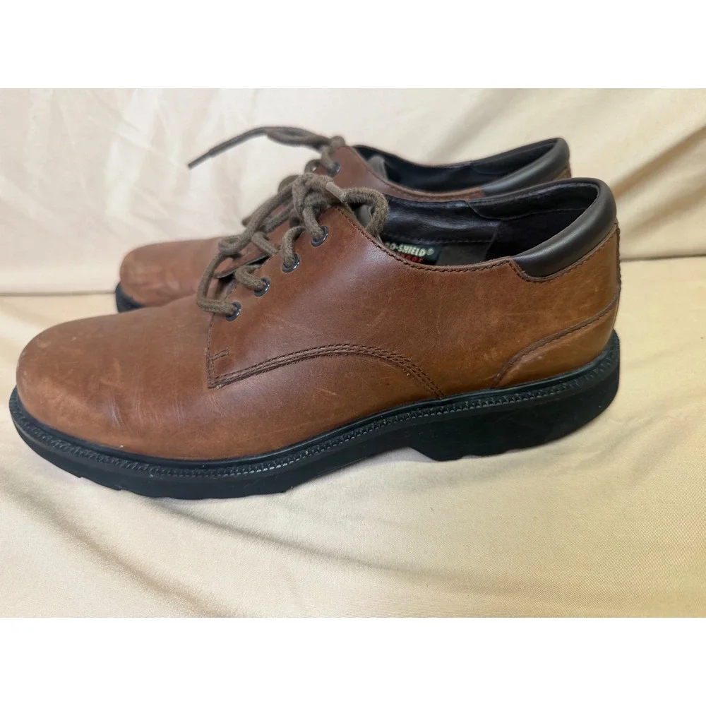 Rockport Hydro-Shield Waterproof Brown Leather Oxfords Mens Size 9M 72124M